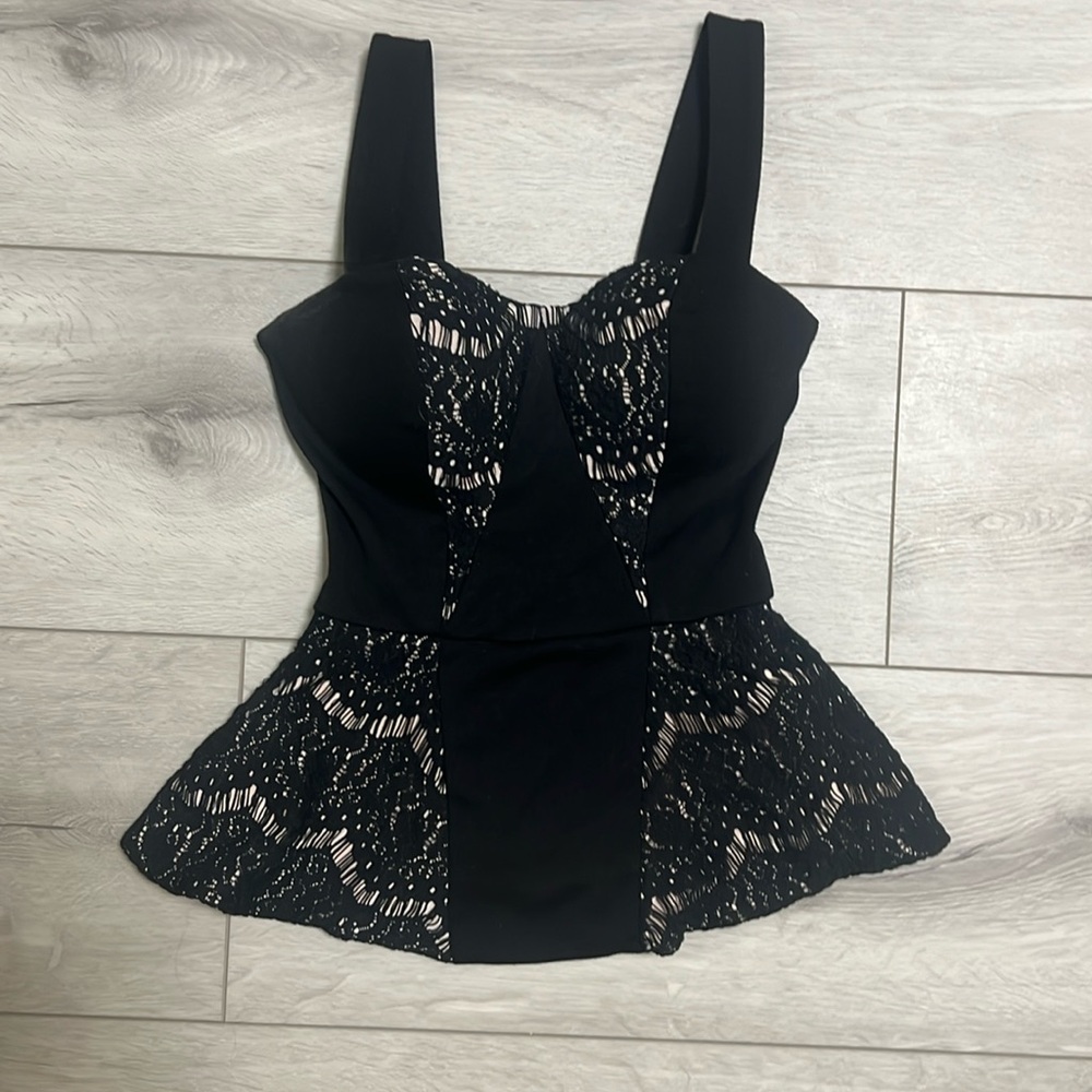 Guess Lace Paneled Bustier Top